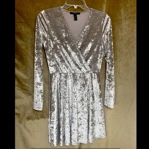 Silvery Velvet Fit-n-Flare Dress